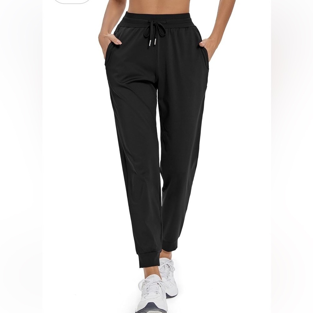 Blaosn Black Joggers Size Medium Zip Pockets Gym Yoga Athletic Stretch EUC